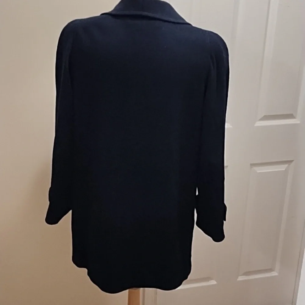 Alorna Dark Blue Wool Coat With Scarf - Picture 7 of 12